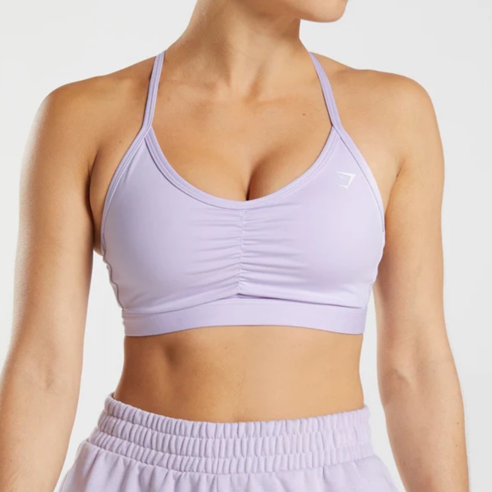 Gymshark Ruched Sports Bra- Soft Lilac
